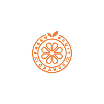 emblem, badge, stamp, sticker orange logo design