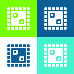 Board Game Flat four color minimal icon set