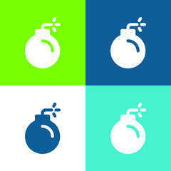 Bomb Flat four color minimal icon set