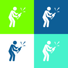 Birthday Flat four color minimal icon set