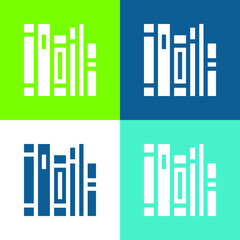 Obraz premium Books Flat four color minimal icon set