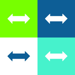 Bidirectional Arrow Flat four color minimal icon set