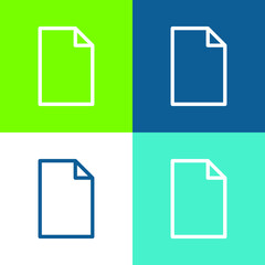 Blank Paper Flat four color minimal icon set