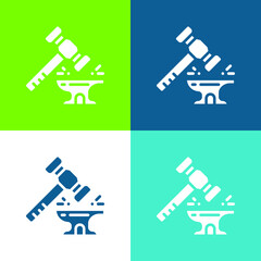 Blacksmith Flat four color minimal icon set