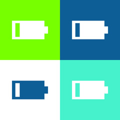 Battery Flat four color minimal icon set