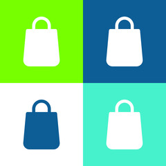 Bag Flat four color minimal icon set