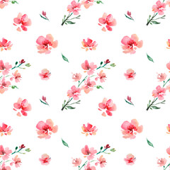 seamless pattern with pink roses