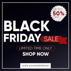 Black Friday Super Sale Dark Background. New Year And Christmas Vector Illustration