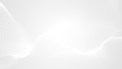 Dot white gray wave light technology texture background. Abstract big data digital concept. 3d rendering.