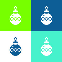 Bauble Flat four color minimal icon set