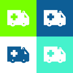 Obraz premium Ambulance Flat four color minimal icon set