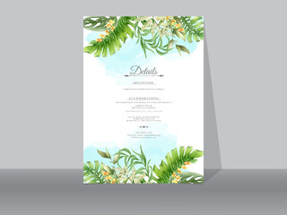Wedding invitation card greenery leaves  design