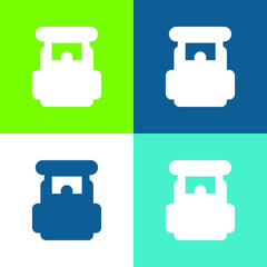Backpack Flat four color minimal icon set