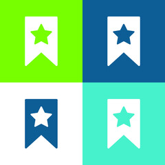 Bookmark Flat four color minimal icon set