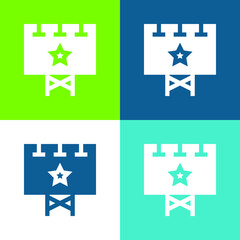 Fototapeta premium Billboard Flat four color minimal icon set