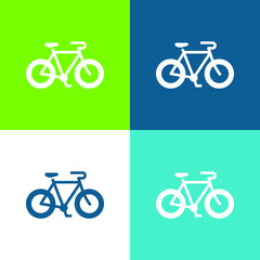 Bicycle Flat four color minimal icon set