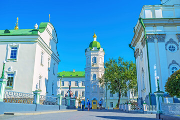 The street of Pochaiv Lavra Monastery, Ukraine