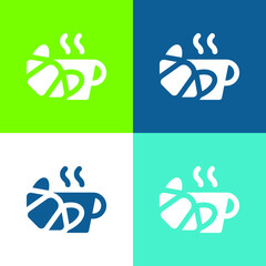 Breakfast Flat four color minimal icon set