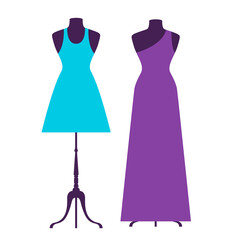 Dress cartoon flat silhouette pattern background for use in design.