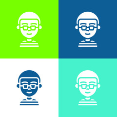 Boy Flat four color minimal icon set