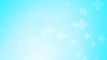 Medical health blue cross pattern background. Abstract healthcare technology and science concept.