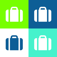 Briefcase Flat four color minimal icon set