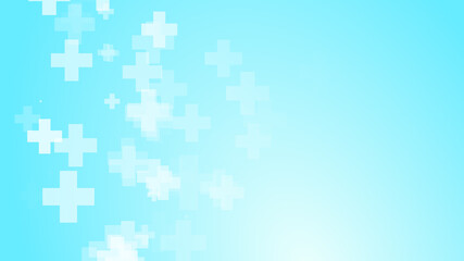 Medical white blue cross pattern background.