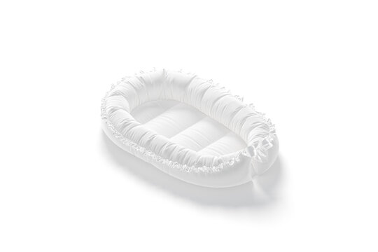 Blank white cocoon nest shaped mockup, side view