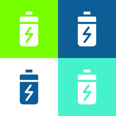 Battery Flat four color minimal icon set