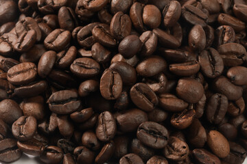 Freshly roasted coffee beans background
