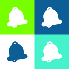 Bell Flat four color minimal icon set