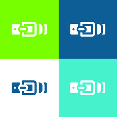 Belt Flat four color minimal icon set