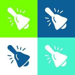 Bell Flat four color minimal icon set