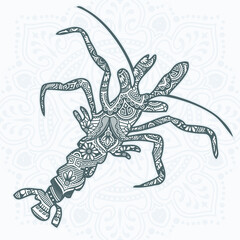 Sea Mandala Vector. Vintage decorative elements. Oriental pattern, vector illustration.