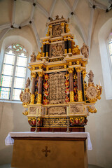 Krasne Brezno, Bohemia, Czech Republic, 26 June 2021:  Saxony style renaissance church of St....