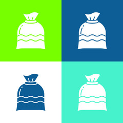 Bag Flat four color minimal icon set