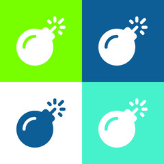 Bomb Flat four color minimal icon set