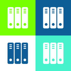 Binders Flat four color minimal icon set