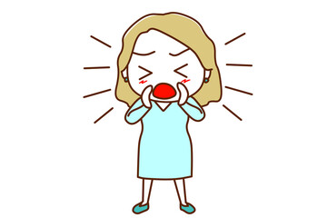 ＜全身・正面＞大声で何かを訴えて叫ぶ白人女性