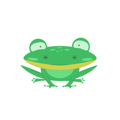 Cute cartoon frog isolated on white transparent background.