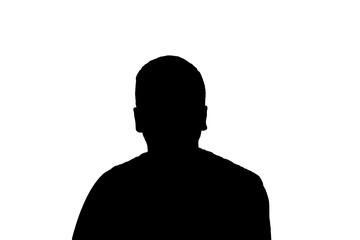 Silhouette of an unknown man. Anonymous portrait of a man in the shadow