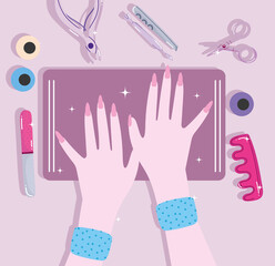 manicure salon woman hands