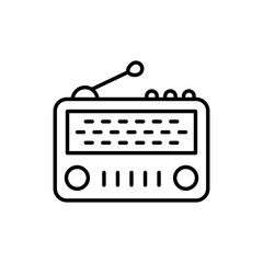 Radio Advertising vector outline icon. EPS 10 file marketing and advertising symbol