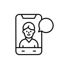 Mobile Streaming vector outline icon. EPS 10 file marketing and advertising symbol