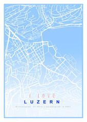 I love Luzern Lucerne - obrazy, fototapety, plakaty