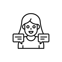 Public Relation vector outline icon. EPS 10 file marketing and advertising symbol