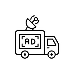 Online Report vector outline icon. EPS 10 file marketing and advertising symbol