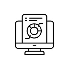 Online Report vector outline icon. EPS 10 file marketing and advertising symbol