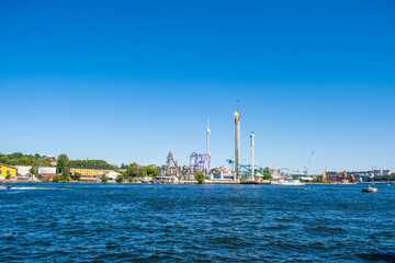 Naklejka premium The Gröna Lund Amusement Park in Stockholm, Sweden 
