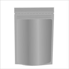 Blank Vector illustration Aluminum pouch packaging mockup